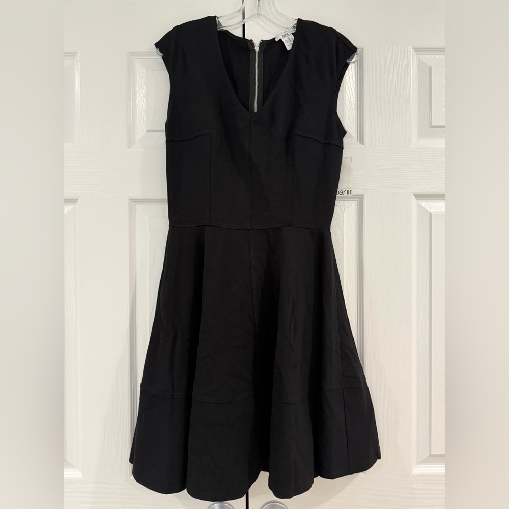 Bar III Black Mini Fit & Flare Cocktail Dress with Chic Design